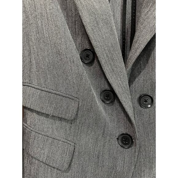 Express Gray Tailored Career Blazer Size 4 One Button Classic Office Workwear - Picture 5 of 9